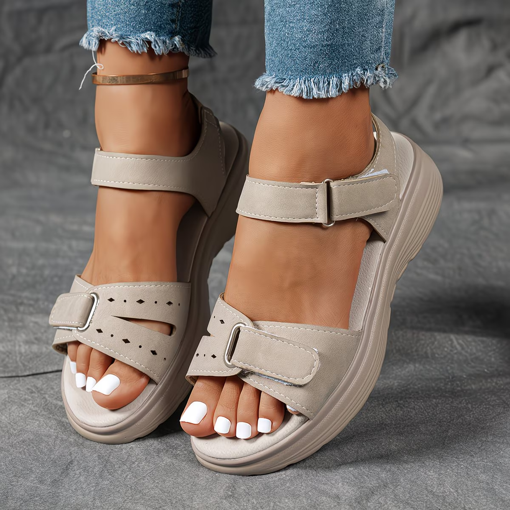 🔥2026 Summer Best Seller — Last Day Sale 50% OFF!Women's Adjustable Ankle Strap & Instep Wedge Sandals